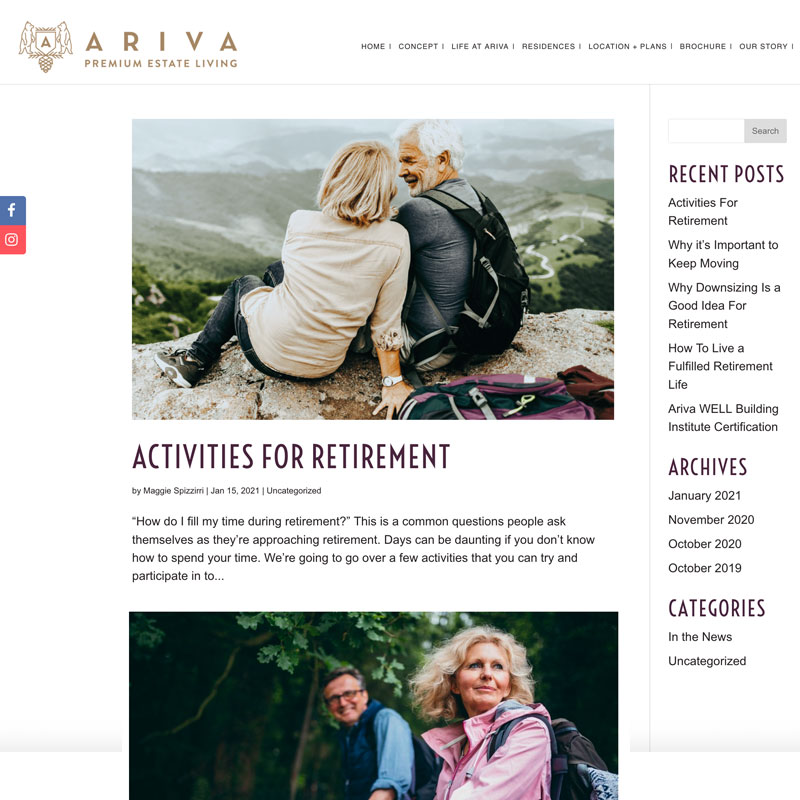 Ariva Kelowna Content creation